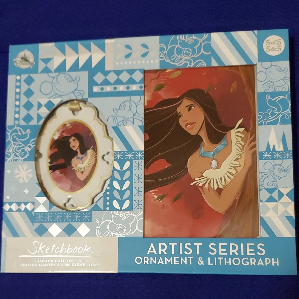 Disney Artist Series Ornament & Lithograph - Featuring Pocahontas